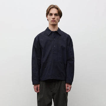 Norse Projects Grenskogen Compact Cotton Pullover Shirt Dark Navy