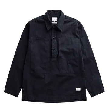 Norse Projects Grenskogen Compact Cotton Pullover Shirt Dark Navy