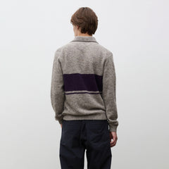 Norse Projects Gudme Baby Alpaca Stripe Polo Walnut
