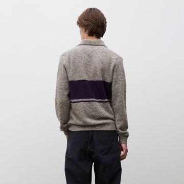 Norse Projects Gudme Baby Alpaca Stripe Polo Walnut