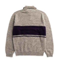 Norse Projects Gudme Baby Alpaca Stripe Polo Walnut
