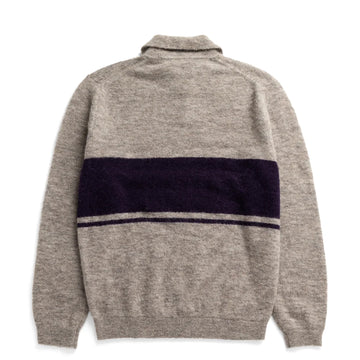 Norse Projects Gudme Baby Alpaca Stripe Polo Walnut