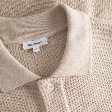 Norse Projects Gustav Crochet Jersey Shirt Oatmeal - Parasol Store