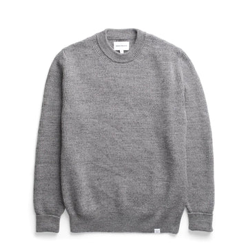 Norse Projects Henning Cotton Wool Rib Sweater Dark Grey Melange