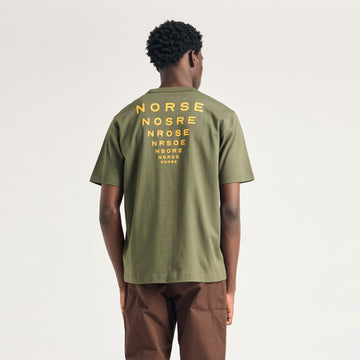 Norse Projects Holger Organic Optic Print T-shirt Olive Night - Parasol Store