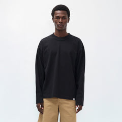 Norse Projects Isefjord Compact Cotton LS T-shirt Black