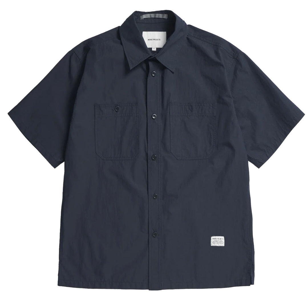 Norse Projects Ivan Tech Poplin SS Shirt Dark Navy - Parasol Store
