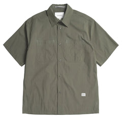 Norse Projects Ivan Tech Poplin SS Shirt Ivy Green - Parasol Store