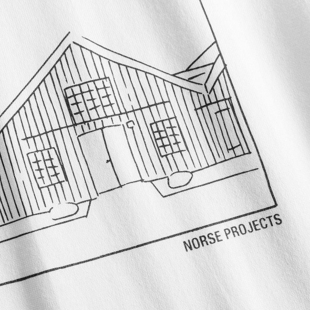 Norse Projects Johannes Organic Kanonbadsvej Print T-shirt White - Parasol Store