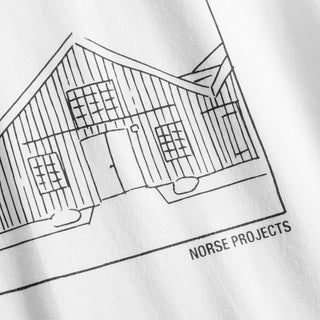 Norse Projects Johannes Organic Kanonbadsvej Print T-shirt White - Parasol Store