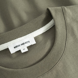 Norse Projects Johannes Organic Logo T-Shirt Sediment Green - Parasol Store