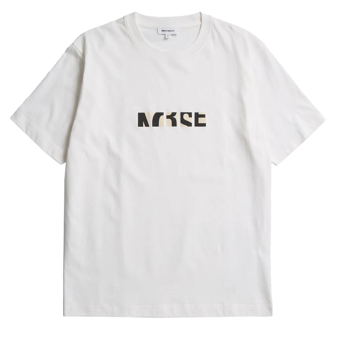Norse Projects Johannes Organic NORSE Zoom Print T-shirt White - Parasol Store