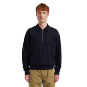 Norse Projects Ketel Relaxed Organic Half Zip Dark Navy - Parasol Store