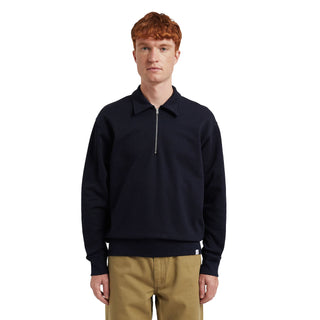 Norse Projects Ketel Relaxed Organic Half Zip Dark Navy - Parasol Store
