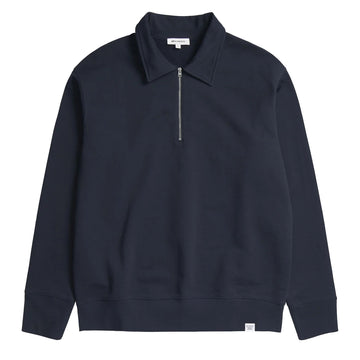 Norse Projects Ketel Relaxed Organic Half Zip Dark Navy - Parasol Store