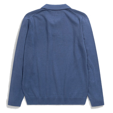 Norse Projects Leif Cotton Linen LS Polo Shirt Calcite Blue Norse Projects