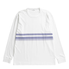 Norse Projects Loften Nautical Stripe Print Heavy LS T-shirt White