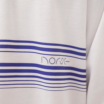 Norse Projects Loften Nautical Stripe Print Heavy LS T-shirt White