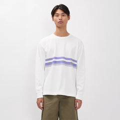 Norse Projects Loften Nautical Stripe Print Heavy LS T-shirt White