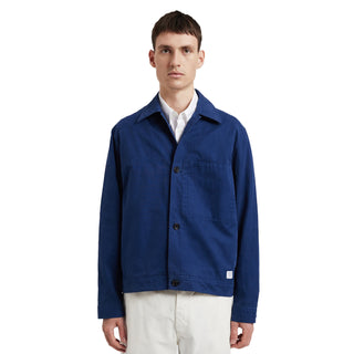 Norse Projects Marcus Canvas Overshirt Workwear Blue - Parasol Store