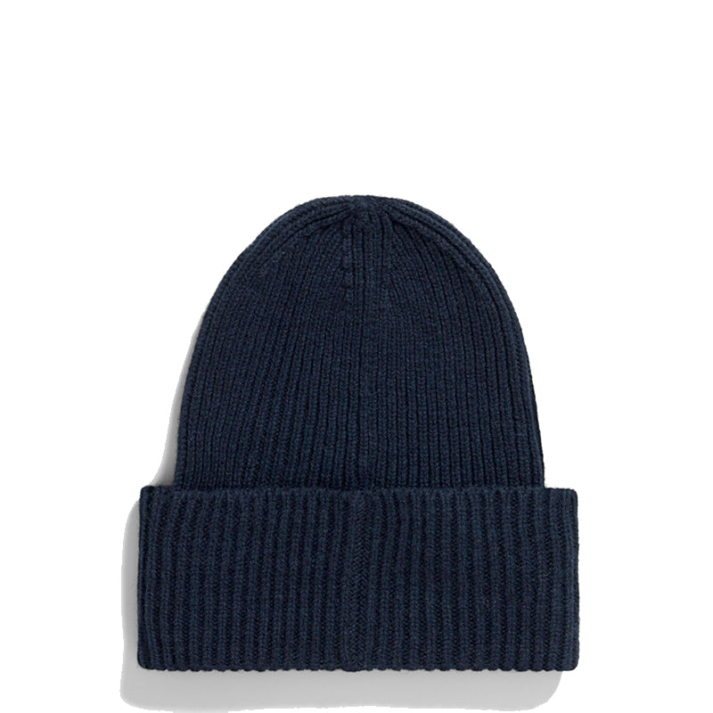 Norse Projects Merino Lambswool Rib N Logo Beanie Dark Navy Norse Projects