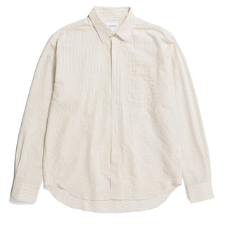 Norse Projects Mo Oversized Striped Shirt Ecru - Parasol Store