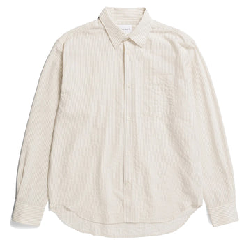 Norse Projects Mo Oversized Striped Shirt Ecru - Parasol Store