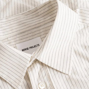 Norse Projects Mo Oversized Striped Shirt Ecru - Parasol Store