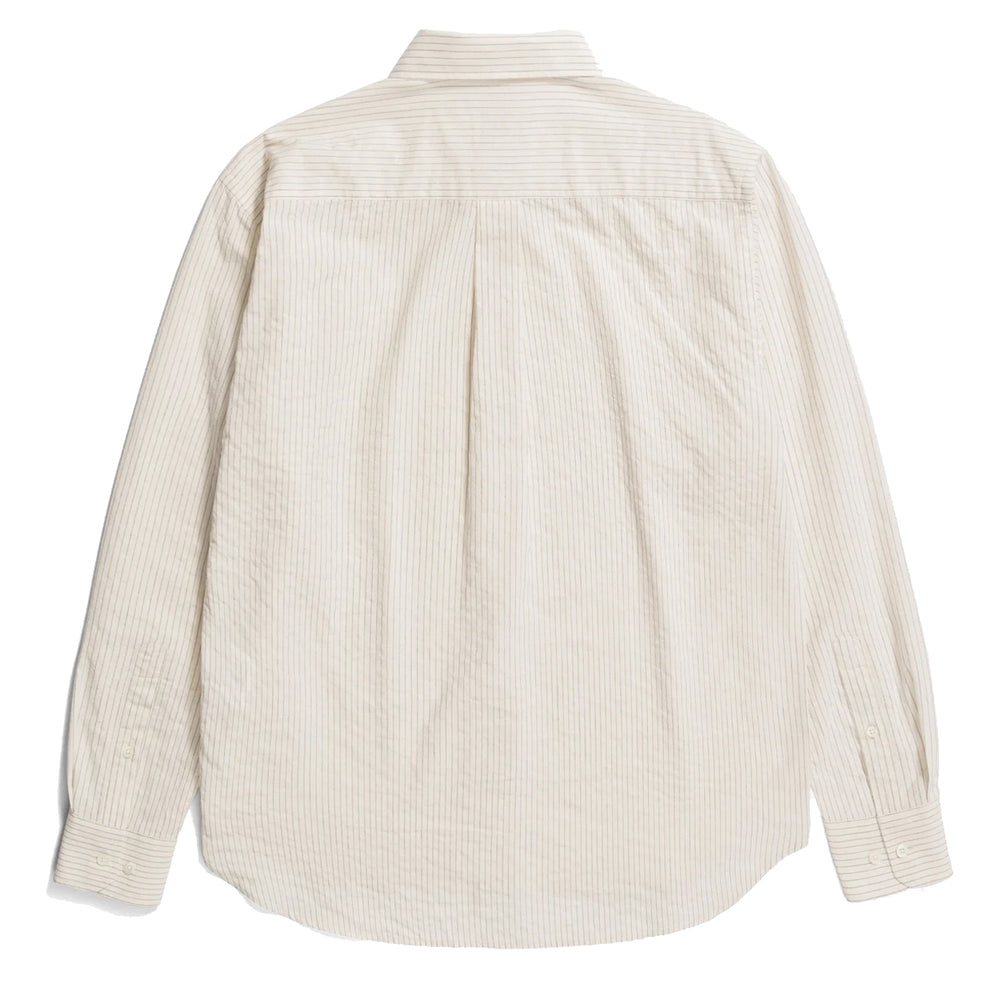 Norse Projects Mo Oversized Striped Shirt Ecru - Parasol Store