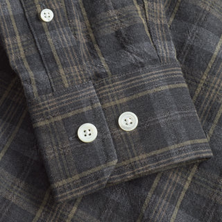 Norse Projects Ole Oversized Wool Check Shirt Charcoal Grey - Parasol Store
