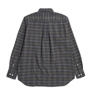 Norse Projects Ole Oversized Wool Check Shirt Charcoal Grey - Parasol Store