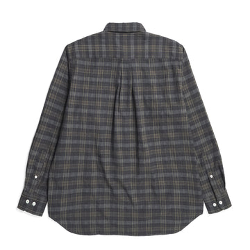 Norse Projects Ole Oversized Wool Check Shirt Charcoal Grey - Parasol Store