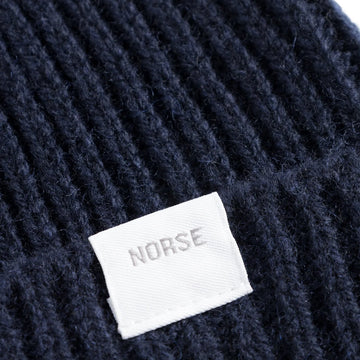 Norse Projects Norse Standard Merino Lambswool Beanie Dark Navy - Parasol Store
