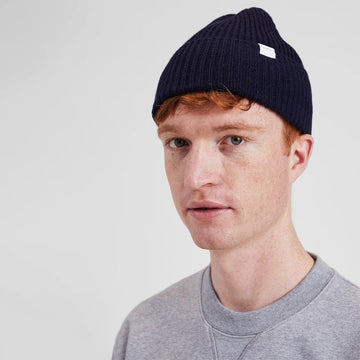 Norse Projects Norse Standard Merino Lambswool Beanie Dark Navy - Parasol Store