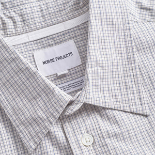 Norse Projects Ole Oversize Poplin Check Shirt Oatmeal - Parasol Store