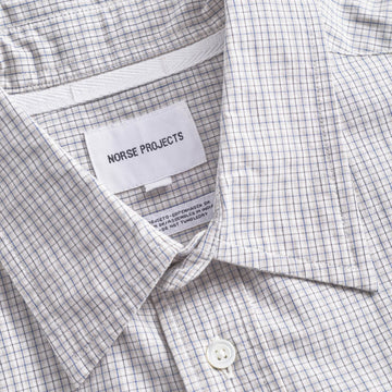 Norse Projects Ole Oversize Poplin Check Shirt Oatmeal - Parasol Store