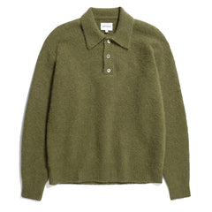 Norse Projects Rasmus Relaxed Brushed Polo Ivy Green - Parasol Store