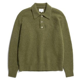 Norse Projects Rasmus Relaxed Brushed Polo Ivy Green - Parasol Store