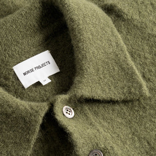 Norse Projects Rasmus Relaxed Brushed Polo Ivy Green - Parasol Store