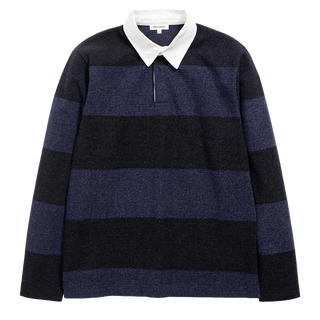 Norse Projects Ruben Brushed Jersey Rugby LS Polo Navy Norse Projects