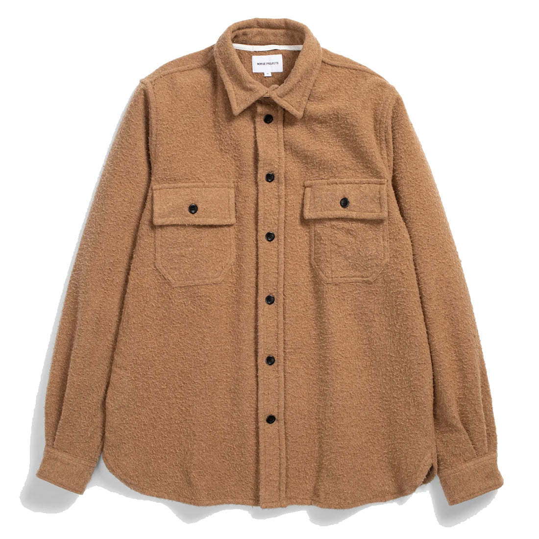 Norse Projects Silas Textured Cotton Wool Overshirt Camel Norse Projects
