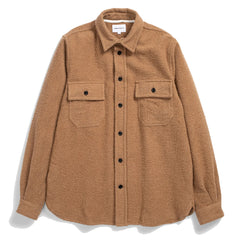 Norse Projects Silas Textured Cotton Wool Overshirt Camel Norse Projects