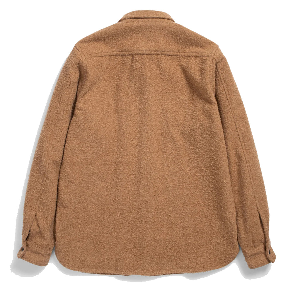 Norse Projects Silas Textured Cotton Wool Overshirt Camel Norse Projects