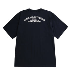 Norse Projects Snekkersten Organic Arch Print T-Shirt Dark Navy