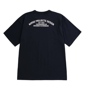 Norse Projects Snekkersten Organic Arch Print T-Shirt Dark Navy