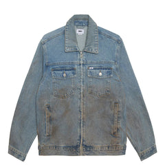Obey Base Trucker Jacket Heavy Vintage Light Indigo