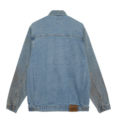 Obey Base Trucker Jacket Heavy Vintage Light Indigo