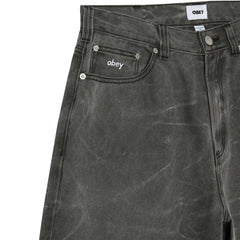 Obey Bigwig Baggy Denim Short Black Wrinkle Wash