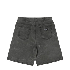 Obey Bigwig Baggy Denim Short Black Wrinkle Wash