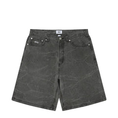 Obey Bigwig Baggy Denim Short Black Wrinkle Wash